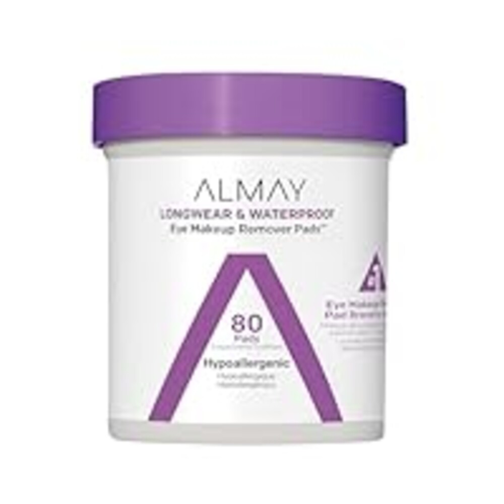 Almay Makeup Remover Pads, Longwear & Waterproof, Hypoallergenic, Fragrance-Free, Dermatologist & Ophthalmologist Tested (Packaging May Vary), 80 count