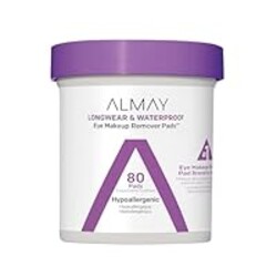 Almay Makeup Remover Pads, Longwear & Waterproof, Hypoallergenic, Fragrance-Free, Dermatologist & Ophthalmologist Tested (Packaging May Vary), 80 count