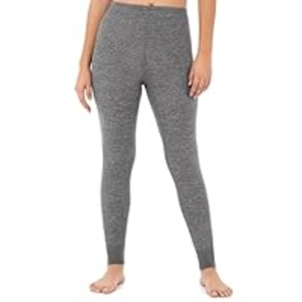 Fruit of the Loom Women's Micro Waffle Thermal Bottom, 1X Plus, Smoke Heather