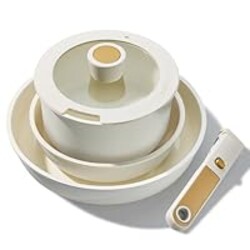 CAROTE 6pcs Pots and Pans Set Non Stick, Cookware Sets, Kitchen Set, Oven/Fridge Safe, Space Saving Pots Set, Nonstick Cooking Set with Versatile Detachable Handle, Induction RV Set