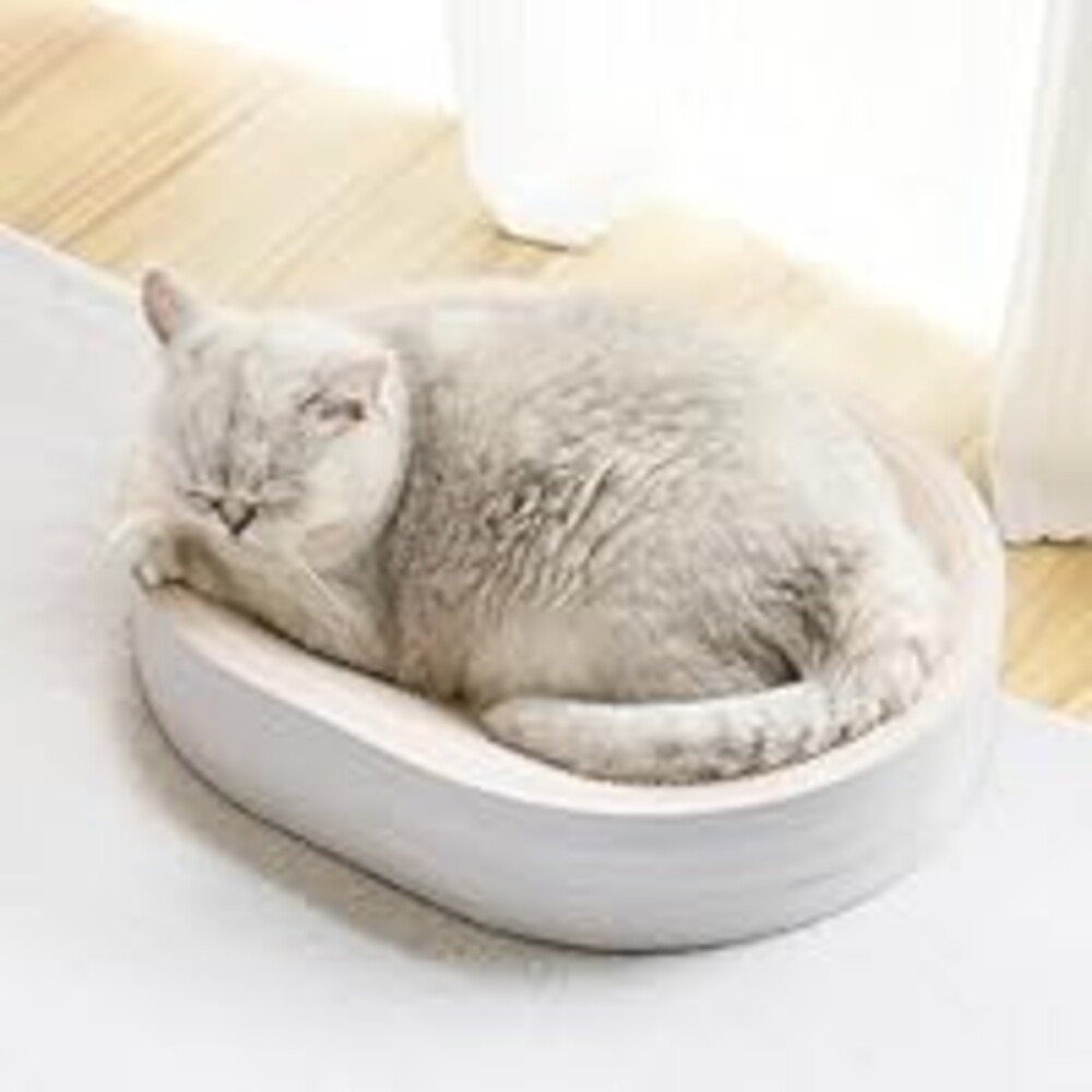 NATUYA Oval Cat Scratcher Bed, Modern Cat Scratching Bowl Bed, Durable Kittens Scratching Board Corrugated Lounge, Furniture Protector