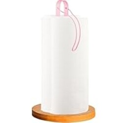 Wood Paper Towel Holder Countertop, TONLEA Kitchen Paper Towel Holder FreeStanding with Fixer for Kitchen and Bathroom Organization, Kitchen Roll Holder for Standard and Large Rolls