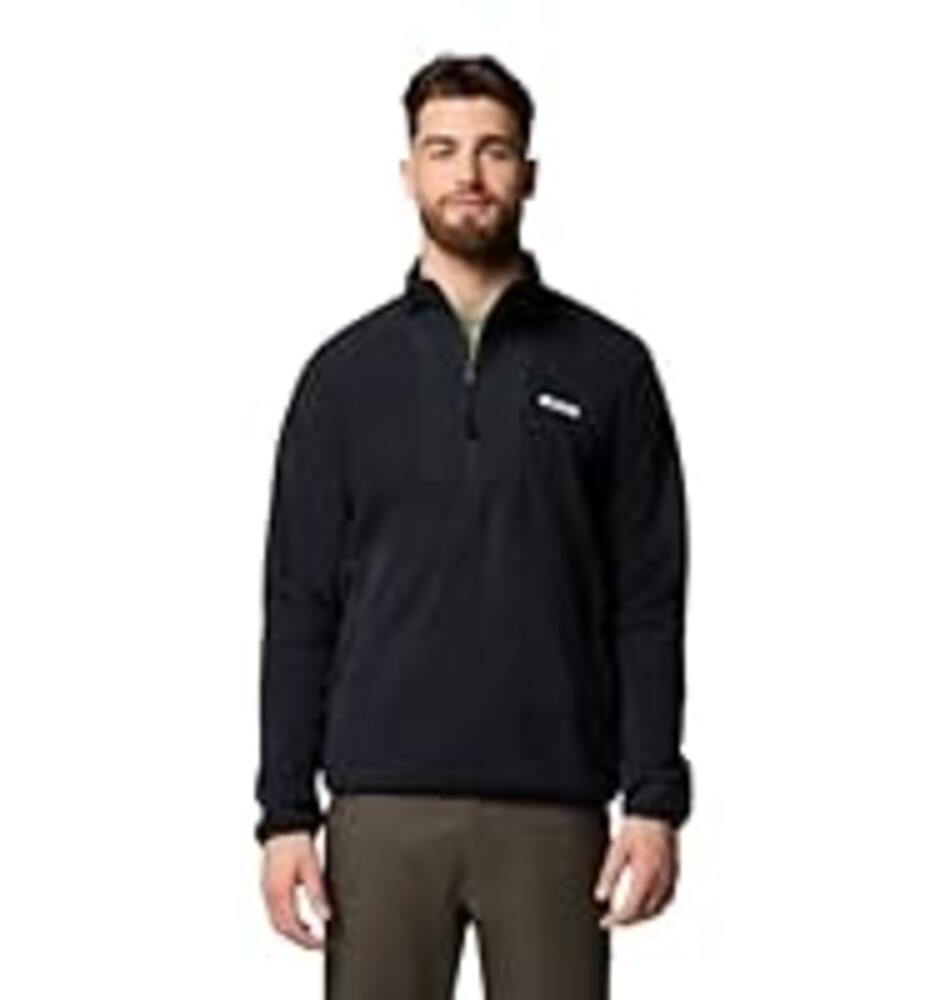 Columbia Mens Sequoia Grove Half Zip Fleece Jacket, Black, Large