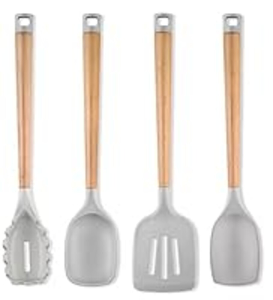Hampton Forge Beechwood/Grey Silicone 4 Pc Set T0630, 1.35 LB