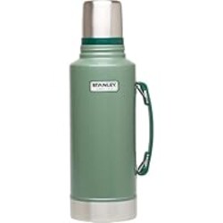 Stanley Heritage Classic Vacuum Bottle with Handle 2.0 qt | Wide Mouth with Leakproof Cup Lid | Keep Drinks Hot or Cold for Travel | Insulated Stainless Steel Thermal Bottle | Hammertone Green