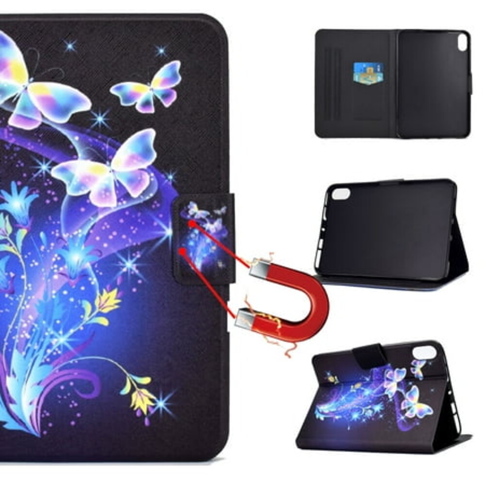 TECH CIRCLE Case for iPad 10th Generation 10.9 Inch 2022,PU Leather Corner Protection Multi-Angle Stand Folio Smart Cover with Auto Sleep/Wake Function for iPad 10.9 Inch 2022 Release, Butterfly