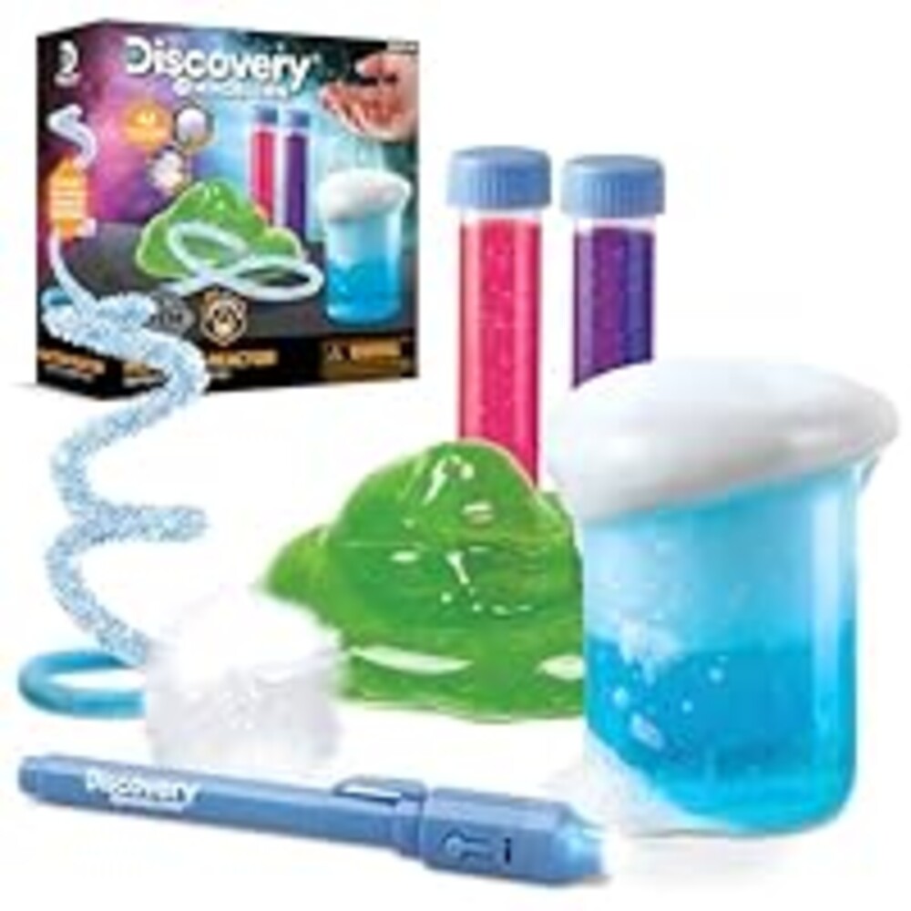 Discovery™ Reaction Lab Chemistry Set – 41 STEM Experiments for Kids| Includes Black Light Pen, Crystal Growing, Slime, Goo| Educational Learning Toy| Science Activity Kit| Boys & Girls Gift| Age 8+
