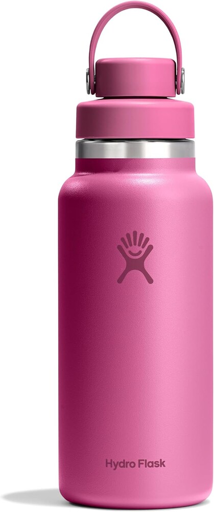 Hydro Flask Water Bottle - Insulated Stainless Steel - Wide Mouth Chug Lid, Non Spill, Leakproof in 32 Oz Reef Pink