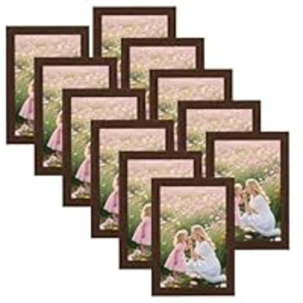 CRUGLA 4x6 Picture Frame Set of 11, Multi Rustic 4 by 6 Photo Frames Collage for Wall or Tabletop Display, Brown