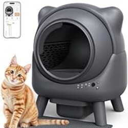 Self Cleaning Litter Box, Automatic Litter Box, FEELNEEDY Odor Control Robot, Cat Ears Design, 65L APP Real-Time Monitor, Cat Litter-Boxs for Multiple Cats, Safety Sensors, with 1 Trash Bag