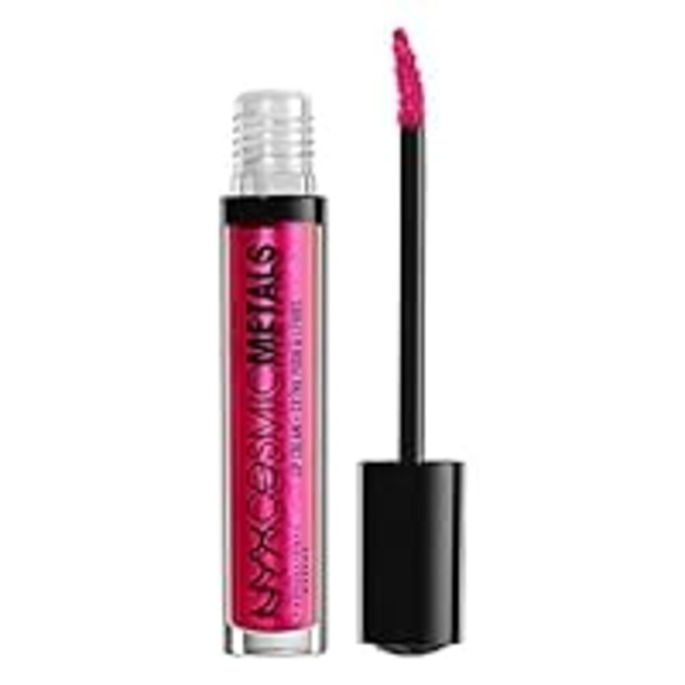 NYX PROFESSIONAL MAKEUP Cosmic Metals Lip Cream, Liquid Lipstick, Fuchsia Fusion, 0.13 Fluid Ounce