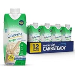 Glucerna Hunger Smart Meal Sized Diabetes Care Shake, Classic Vanilla, Diabetic Meal Replacement to Support Blood Sugar Management, 23g Protein, 250 Calories, Ready to Drink, 16-fl-oz Bottle, 12 Pack