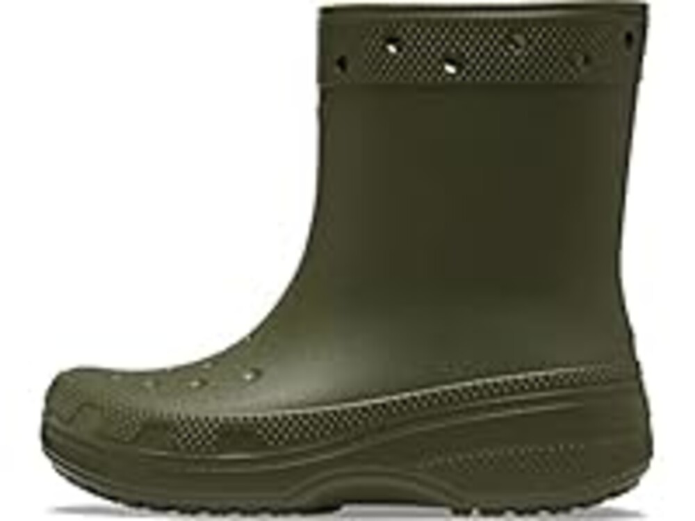 Crocs Classic Rain Boots for Women - Round Toe Silhouette with Chunky Platform, Warm and Elegant Boots Army Green Men's 2, Women's 4 Medium