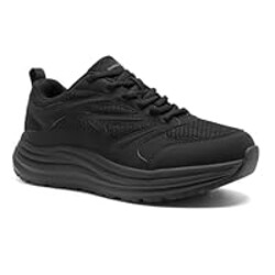 Men's Orthopedic Wide Toe Box Running Shoes: Fit Arch Support Orthotic Foot Pain Relief Plantar Fasciitis Neuropathy High Arch Trail Sneakers, Outdoor Training Biking Walking Shoes Black Size 9