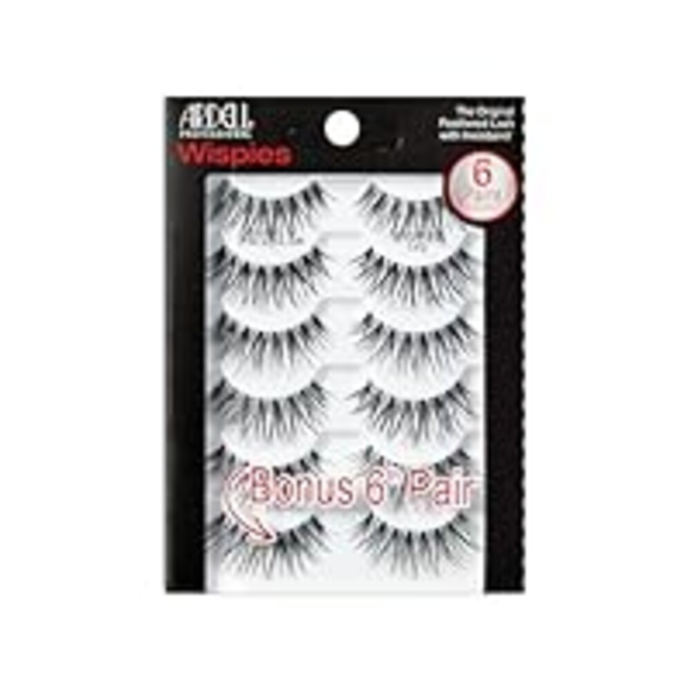 Ardell Wispies False Eyelashes 113 – Natural Wispy Strip Lashes, Lightweight & Seamless Invisiband for All-Day Wear, 6 Pairs, 1 Pack