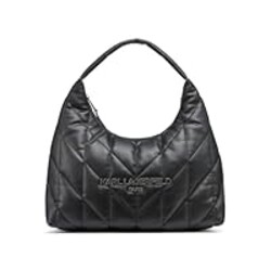 KARL LAGERFELD Paris Women's Handbags Hobo,Black/Gunmental,1SZ