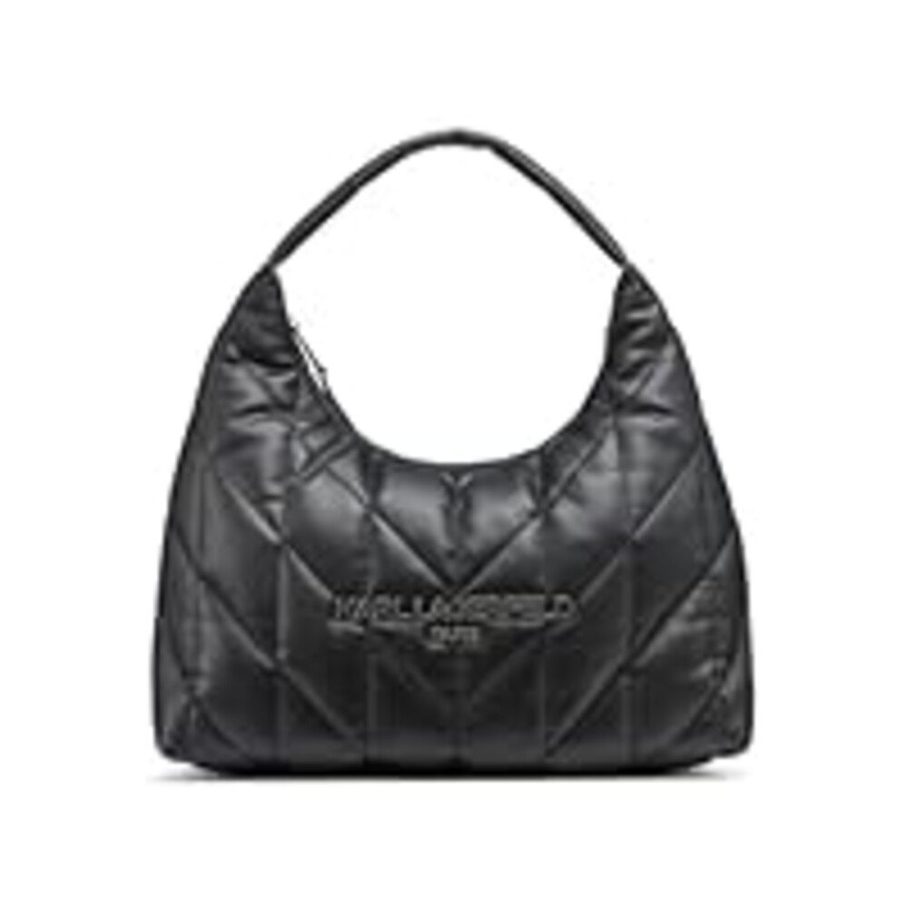 KARL LAGERFELD Paris Women's Handbags Hobo,Black/Gunmental,1SZ