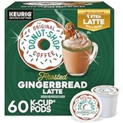 The Original Donut Shop One Step Latte, Frosted Gingerbread, Keurig Single Serve K-Cup Pods, 60 Count (6 Packs of 10)