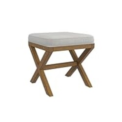 Hillsdale Somerset Backless Wood Vanity Stool for Makeup Room or Bathroom, Dark Driftwood