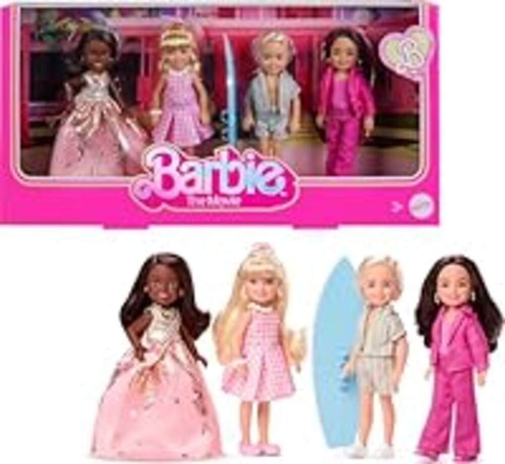 Barbie The Movie Chelsea Collectible 4-Pack Dolls, Includes, Ken, President, Gloria Characters with Removable Outfits