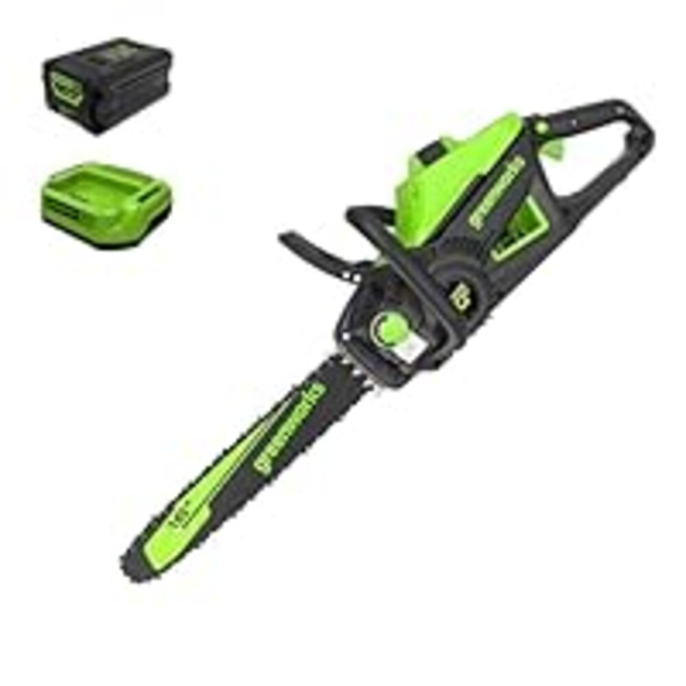 Greenworks 60V 16" Brushless Cordless Chainsaw, 2.5Ah Battery and Charger Included