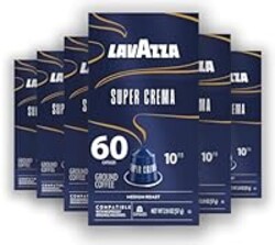 Lavazza Super Crema Aluminum Capsules Compatible with Nespresso* Original Machines, Medium Roast, Arabica and Robusta Blend (60 Capsules)