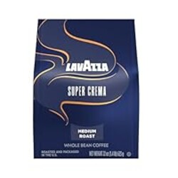 Lavazza Super Crema Whole Bean Coffee, Medium Espresso Roast, Arabica and Robusta Blend, 22 oz Bag