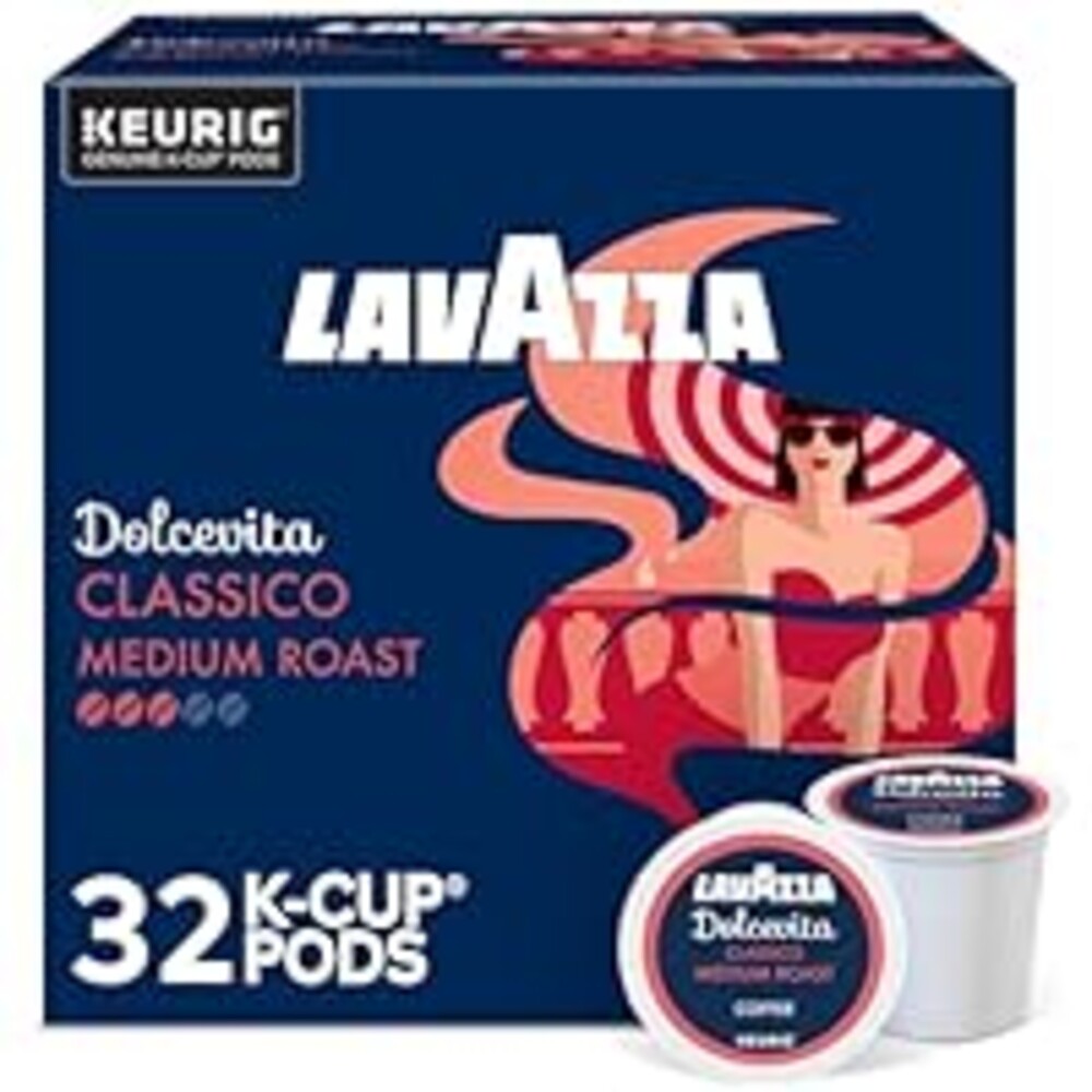 Lavazza Dolcevita Classico, Single-Serve Keurig K-Cup Pods, Medium Roast Coffee, 32-Count Box