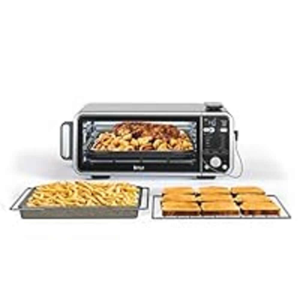 Ninja, Toaster Oven, Air Fryer, Thermometer, Toaster Oven Air Fryer Combo, Stainless Steel, Quick meals, Fries, Frozen Food, Air Fry, Dehydrate, Reheat, 13-in-1,Less Oil, Flip Away Oven, Foodi, SP351