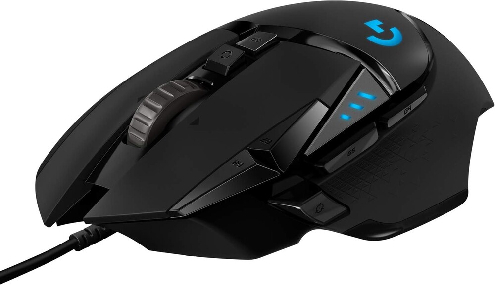 Logitech G502 Hero High Performance Wired Gaming Mouse, Hero 25K Sensor, 25,600 DPI, RGB, Adjustable Weights, 11 Programmable Buttons, On-Board Memory, PC/Mac - Black