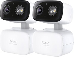 Tapo 2K Indoor/Outdoor Pan/Tilt Wired Security Camera - Baby Monitoring, Person & Baby Cry Detection, 360° Motion Tracking, Night Vision, No-Subscription Local Storage or Optional Cloud, C216 (2-Pack)