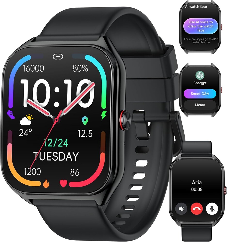 Fempoin 2026 AI Smart Watch for Men Women with ChatGPT, 1000mAh Fitness Tracker 60-Day Standby Time, 1.96" HD SmartWatch with 200+ Sport Modes/Heart Rate/Sleep Monitor, IP68 Waterproof Pedometer