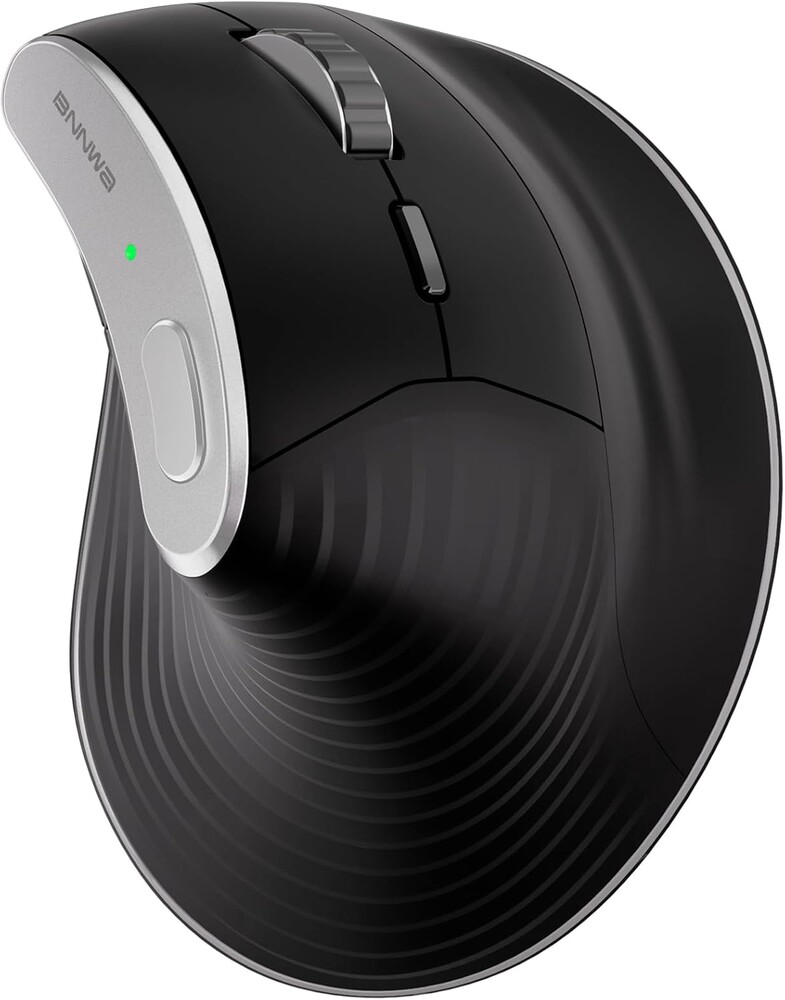 Wireless Vertical Ergonomic Optical Mouse 2.4G Bluetooth Wireless Vertical Mouse 4 Adjustable 1000/1600 / 2400/3200 DPI Wireless Mouse Compatible with Windows, Mac OS, Laptop, PC- Black