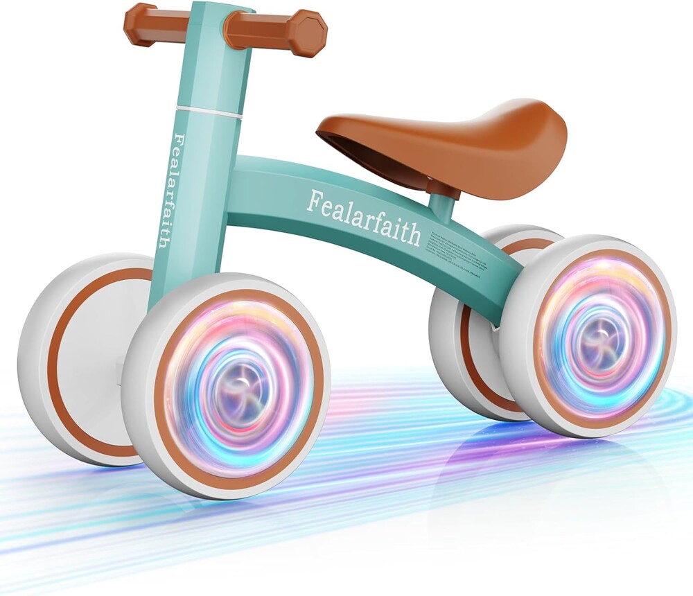 Baby Balance Bike for 1 Year Old Boys Girls, Toddler First Bike with 4 Colorful Lighting Wheels | 10-36 Month Toddler Balance Bike | First Birthday Gifts (Robbin's Egg Blue)