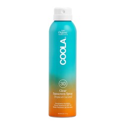 COOLA Organic Sunscreen SPF 30 Sunblock Spray, Dermatologist Tested Skin Care for Daily Protection, Vegan and Gluten Free, Tropical Coconut