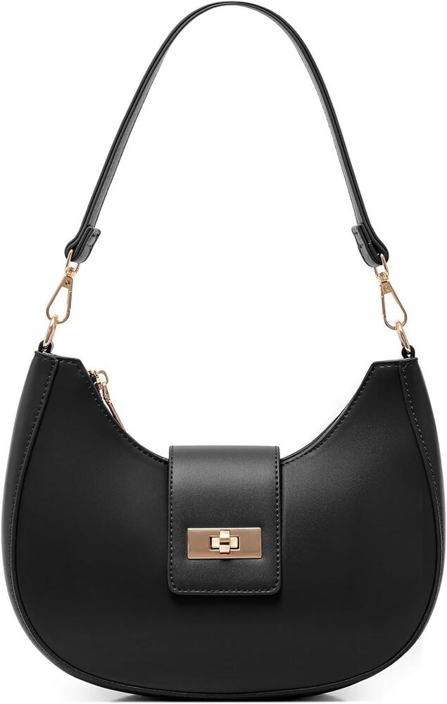 NIUEIMEE ZHOU Crescent Shoulder Bag for Women Retro Vegan Leather Crossbody Bags Tote HandBag Underarm Purses