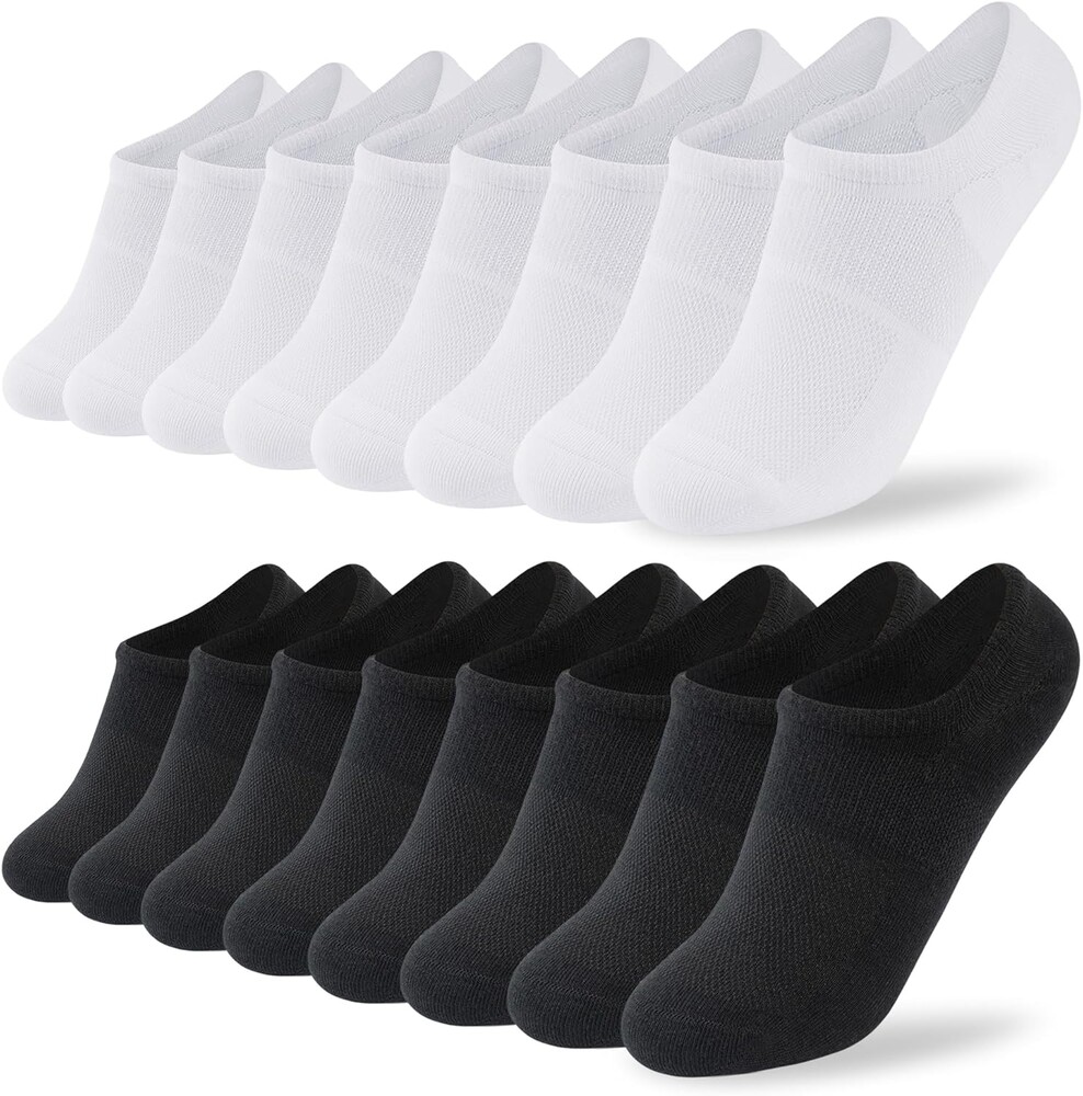 Time May Tell No Show Socks Womens 8 Pairs Non Slip Low Cut Ankle Invisible Running Casual Seamless Socks