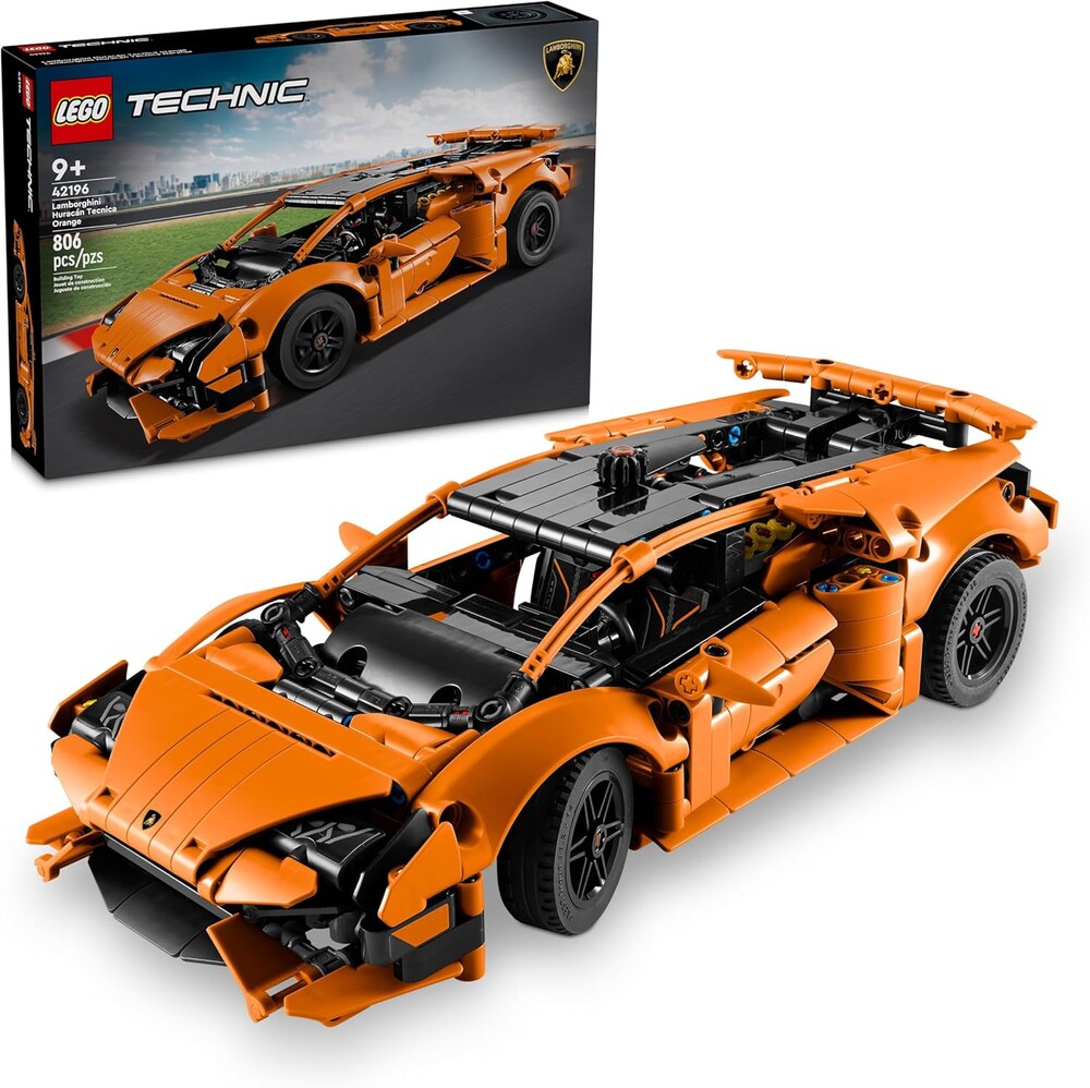 LEGO Technic Lamborghini Huracán Tecnica Orange Toy Cars - Building Toys for Boys & Girls, Ages 9+ - Gift for Easter Basket - Kids Bedroom and Desk Decor - 42196