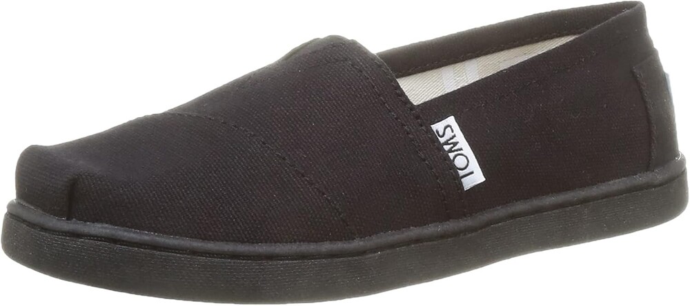 TOMS unisex child Espadrille Sneaker, Black, 12 Big Kid US