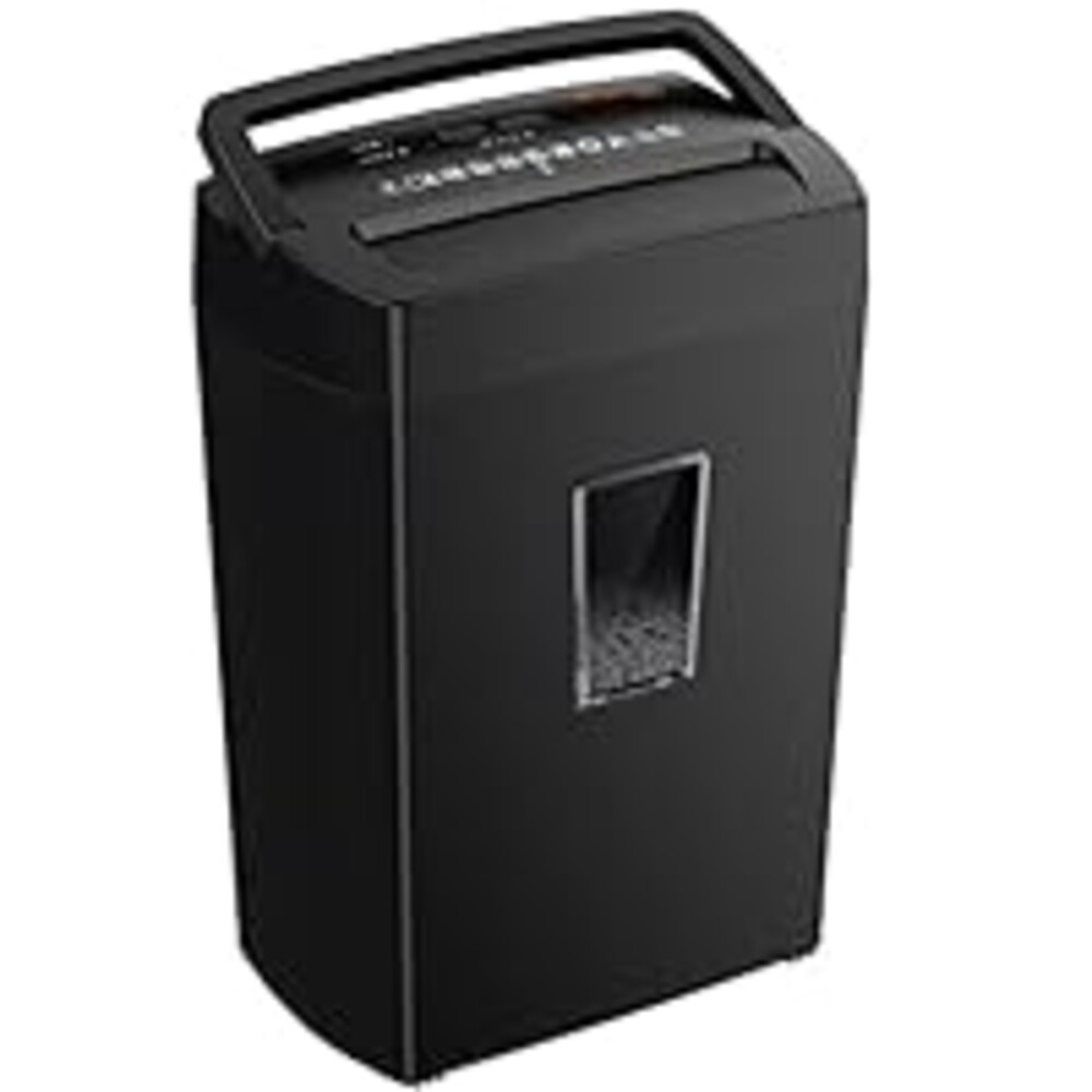 Bonsaii 12-Sheet Cross Cut Paper Shredder, 5.5 Gal Home Office Heavy Duty Shredder for Paper, Credit Card, Mail, Staples, with Transparent Window, High Security Level P-4 (C275-A)