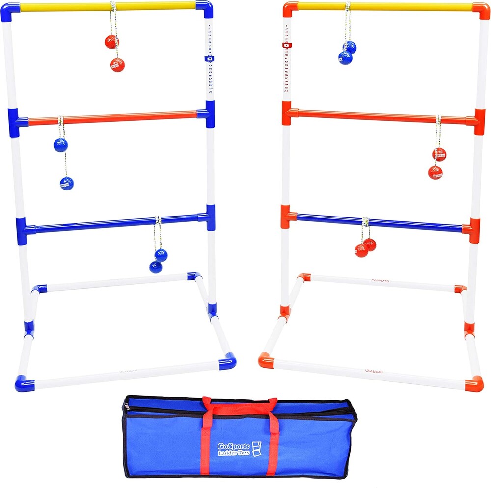 GoSports Premium Ladder Toss Outdoor Game Set with 6 Bolo Balls, Travel Carrying Case and Score Trackers - Choose Between Standard and Giant Size Sets