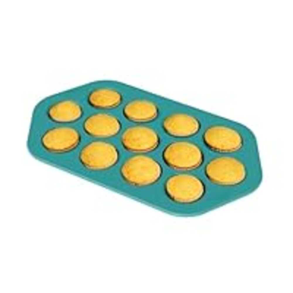 SO YUMMY by bella Baker’s Dozen Muffin Pan, 13 Round Cups Metal Baking Pan w Nonstick Coating & Stamped Fill Lines, PFAS Free, Dishwasher & Oven Safe, for Muffins & Cupcakes, Moonstruck