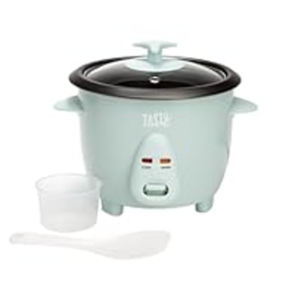 Tasty Mini Rice Cooker with Removable Nonstick Bowl and Auto Keep Warm Function, Great For Soups, Stews, Grains and Oats, 6 Cups Cooked (3 Cups Uncooked), 1.5-Quart, Aqua