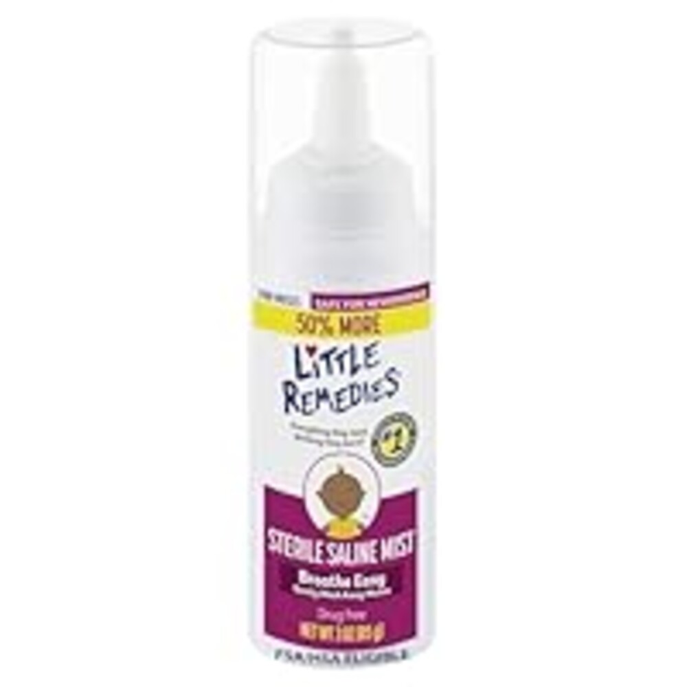 Little Remedies Sterile Baby Saline Nasal Mist, Safe for Newborns to Relieve Stuffy and Dry Noses, 3 Fl Oz