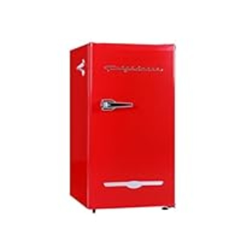 Frigidaire Retro Compact Fridge with Chiller, 3.2 cu ft Countertop Fridge with Built-In Bottle Opener, Compact Refrigerator for Office, Bedroom, Dorm Room or Cabin (Red)