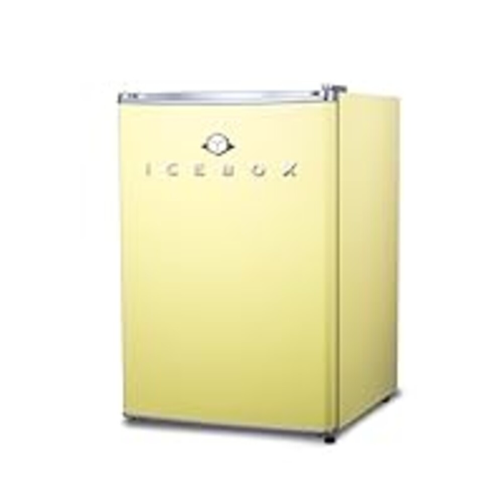 ICEBOX 2.5 Cu. Ft. Compact Refrigerator, ENERGY STAR Certified Small Refrigerator, Single Door Mini Fridge with Chiller Compartment, R600a Refrigerant, IBCR25SUN, Sun Yellow