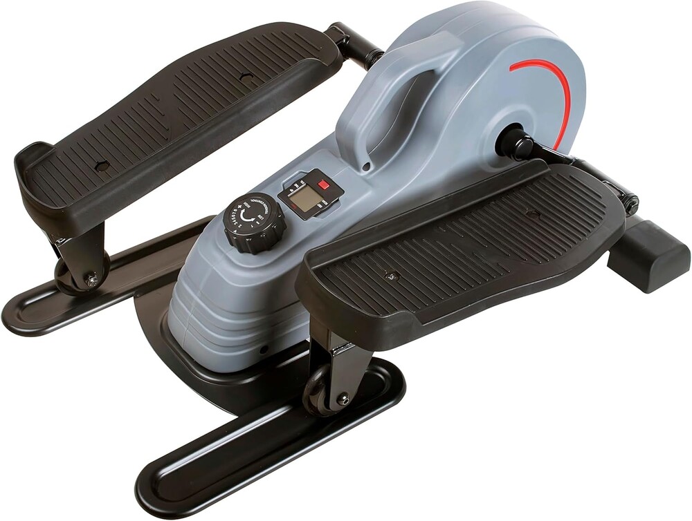 Sunny Health & Fitness Under Desk Elliptical Machine, Portable Sitting or Stand Peddler Exerciser for Seniors Home Office, SunnyFit App Access via Bluetooth with Optional Handlebar or Resistance Band