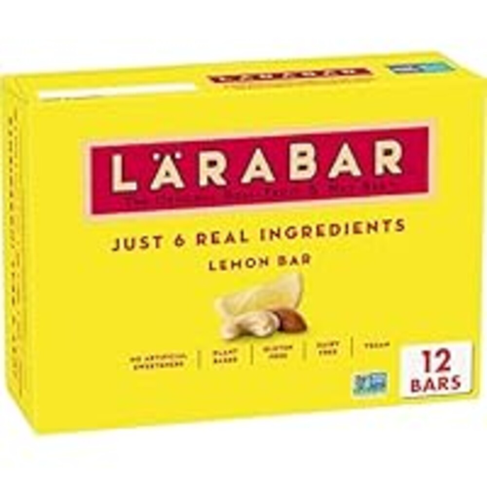Larabar Lemon Bar Fruit and Nut Bars, Gluten Free and Vegan, 19.2 oz, 12 Ct