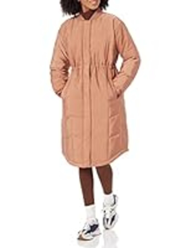 Amazon Essentials Women's Oversized Quilted Coat (Available in Plus Size), Light Brown, XX-Large