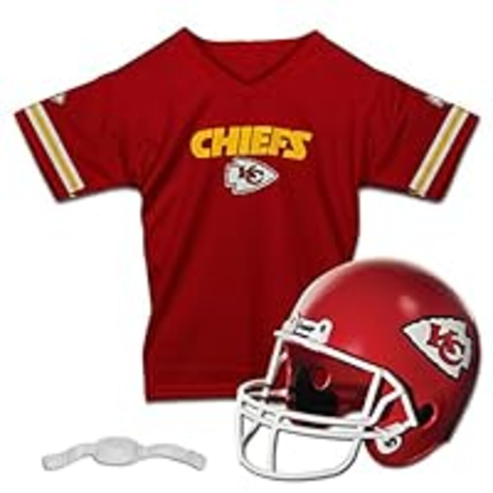 Kansas City Chiefs Football Helmet & Jersey Top Set